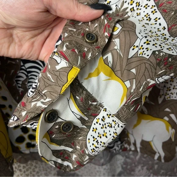 Wilkes Sport by Wilkes Bashford Men's Safari Animal Print Button-Up Shirt Sz 5 - Picture 7 of 8